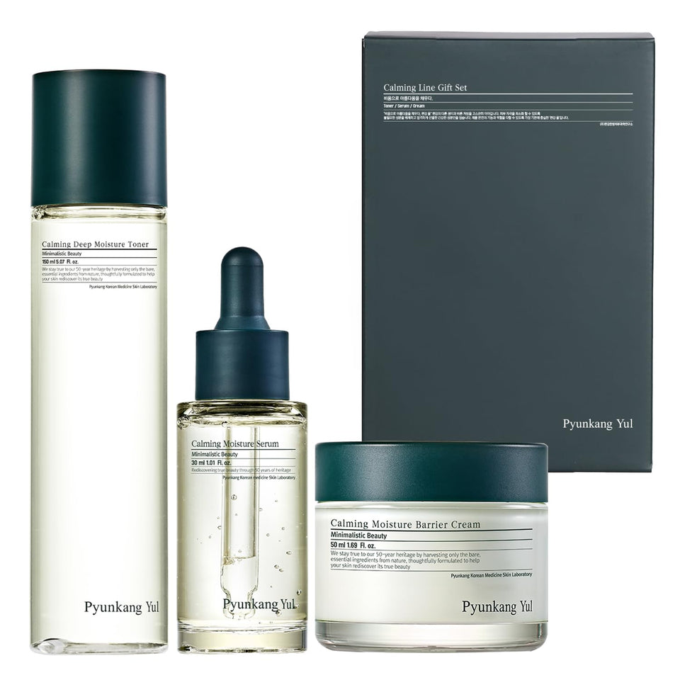 Pyunkang Yul front packaging showing gift-ready set and gentle formulation benefit