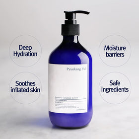 Pyunkang Yul pump dispensing lotion quickly for controlled, no-mess application