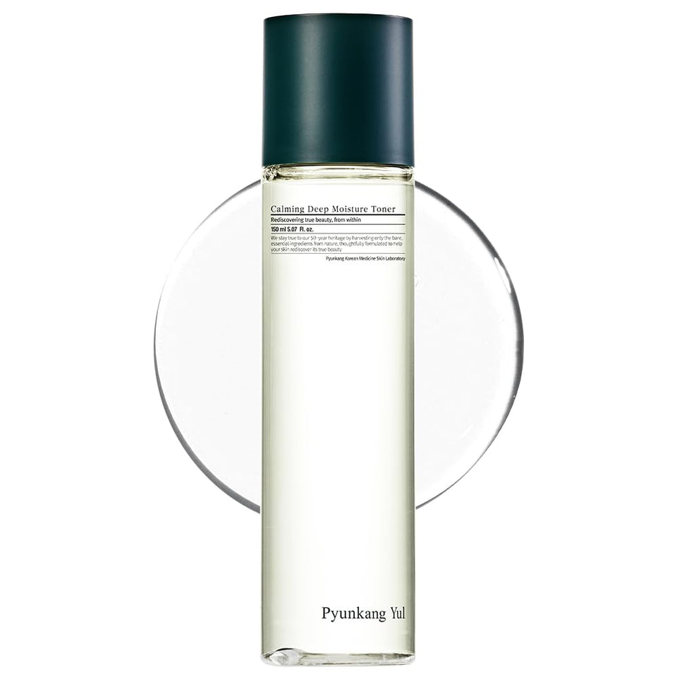 Pyunkang Yul toner front packaging showing product and calm design benefits