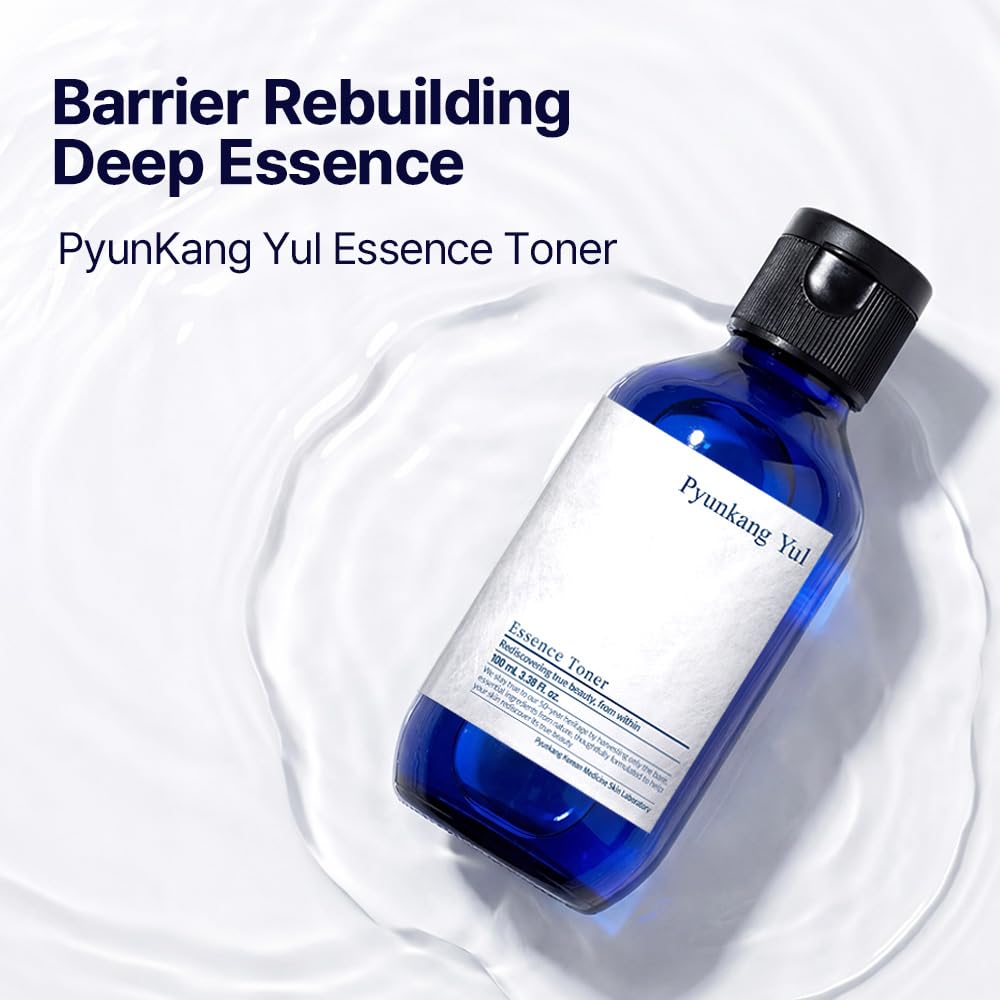 Pyunkang Yul toner texture on hand showing essence-like hydration and fast absorption
