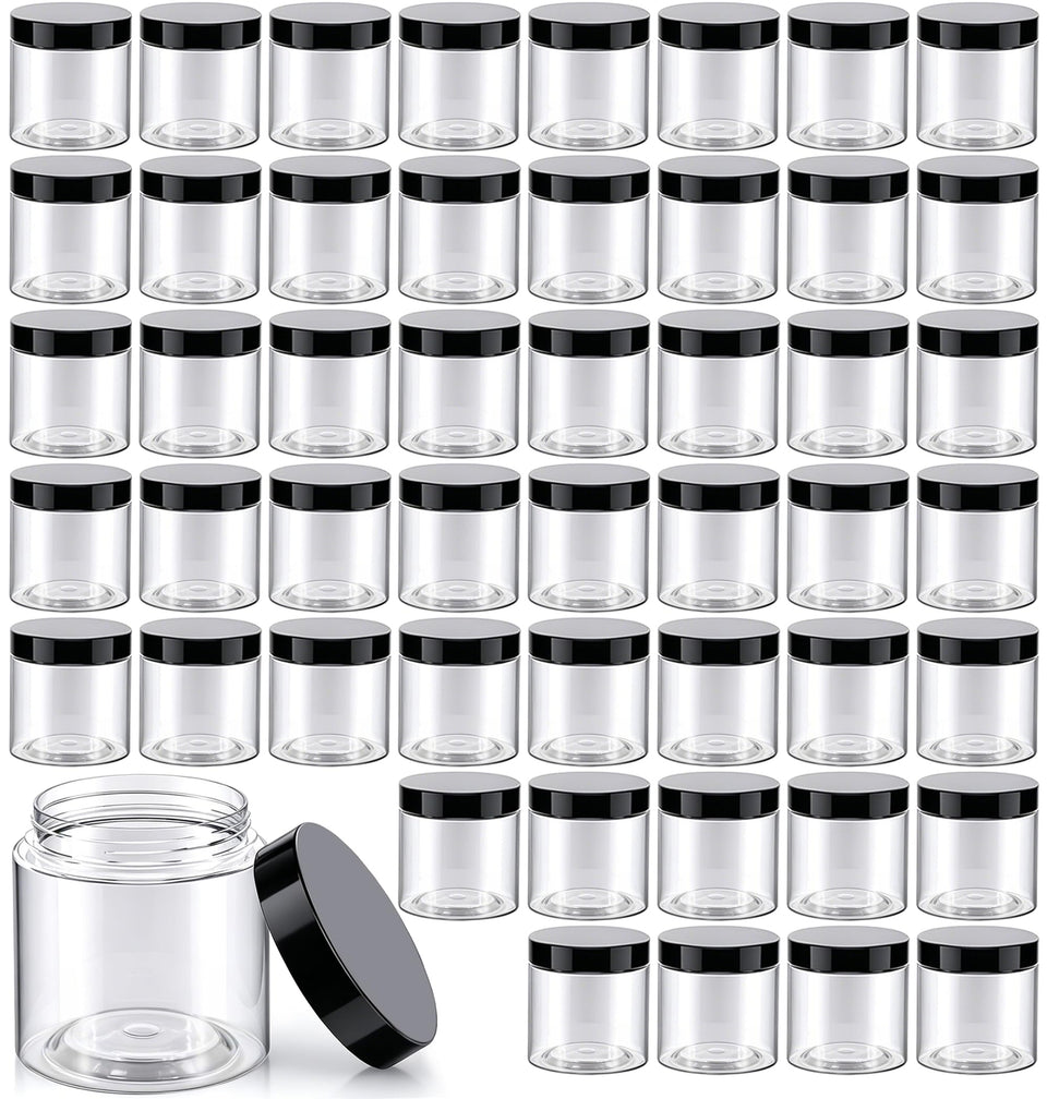 PYYZHALI front pack showing 50 clear jars for organized storage