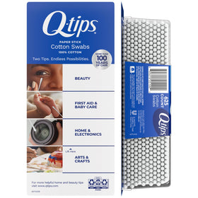 Q-tips close cotton tip highlighting extra soft cotton for gentle use