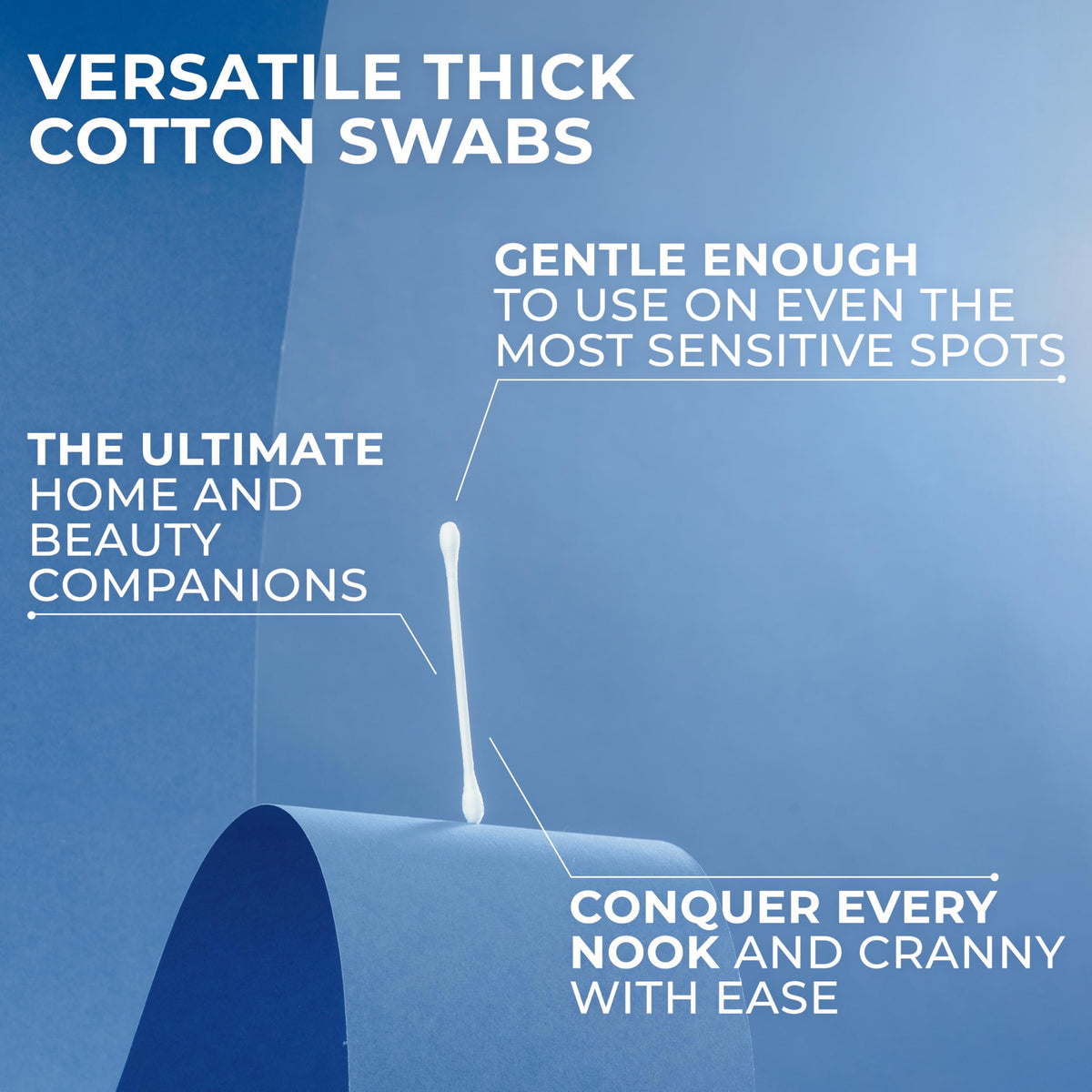 Q-tips close-up of cotton tips demonstrating tight winding and absorbency for precise use