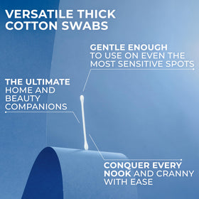 Q-tips close-up of cotton tips demonstrating tight winding and absorbency for precise use