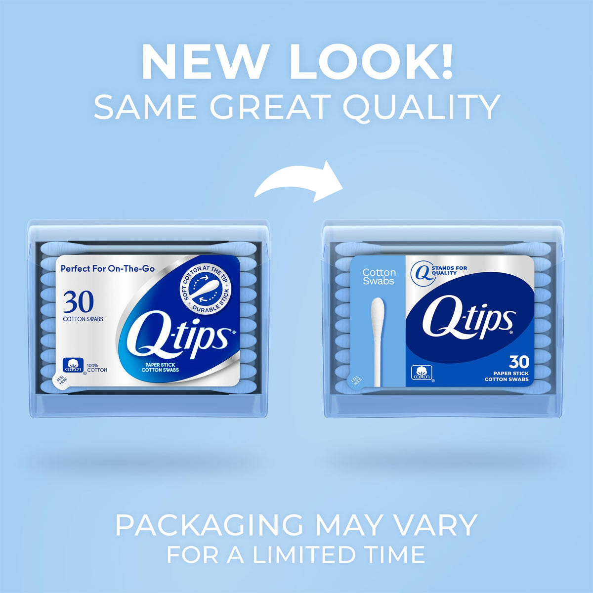 Q-tips close-up soft cotton tip for gentle, precise touch-ups