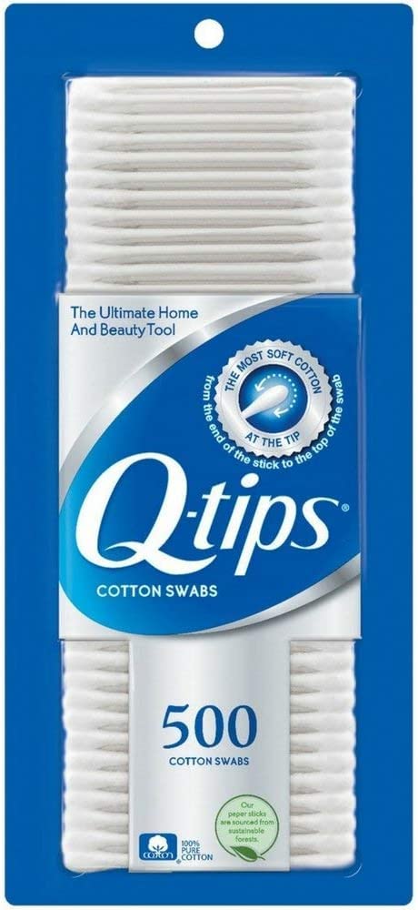 Q-Tips closeup of soft cotton tip highlighting gentle texture for delicate cleaning