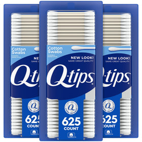 Q-tips front pack showing 625-count for long-lasting household supply