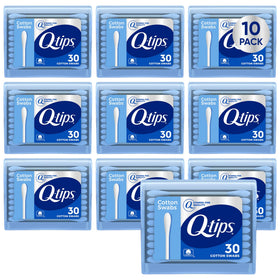Q-tips front packaging showing travel-size convenience and contents