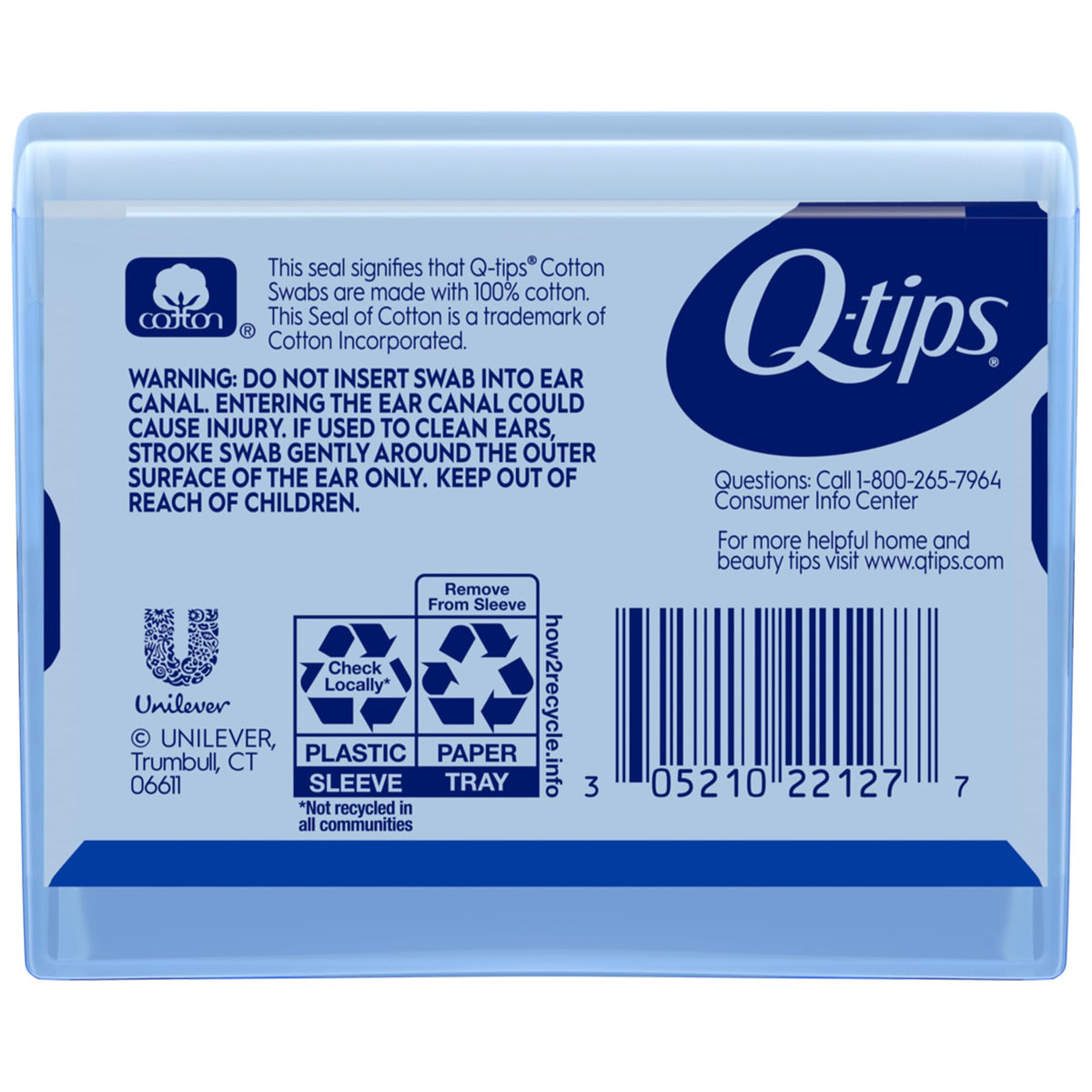 Q-tips open travel case with swabs ready for on-the-go use