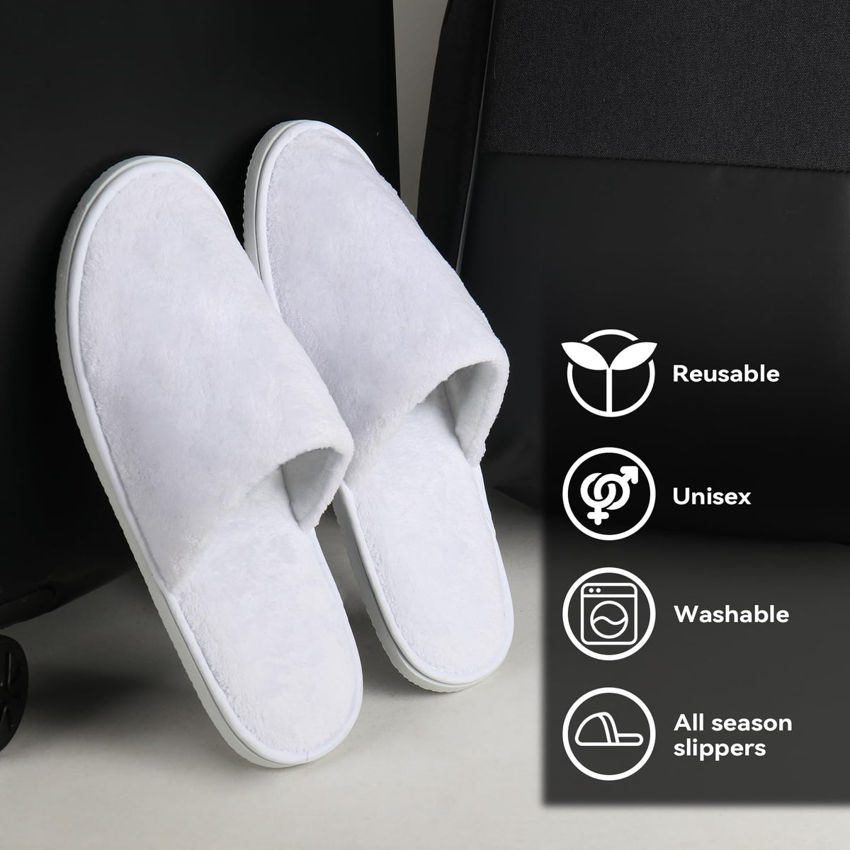 QatmMkt slippers packed inside a suitcase highlighting travel convenience