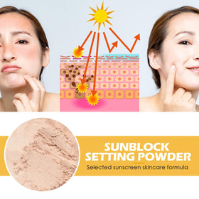 Qawnfy powder brushed on swatch paper showing even coverage benefit