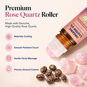 QBHCYH rose quartz roller closeup highlighting smooth applicator for gentle massage