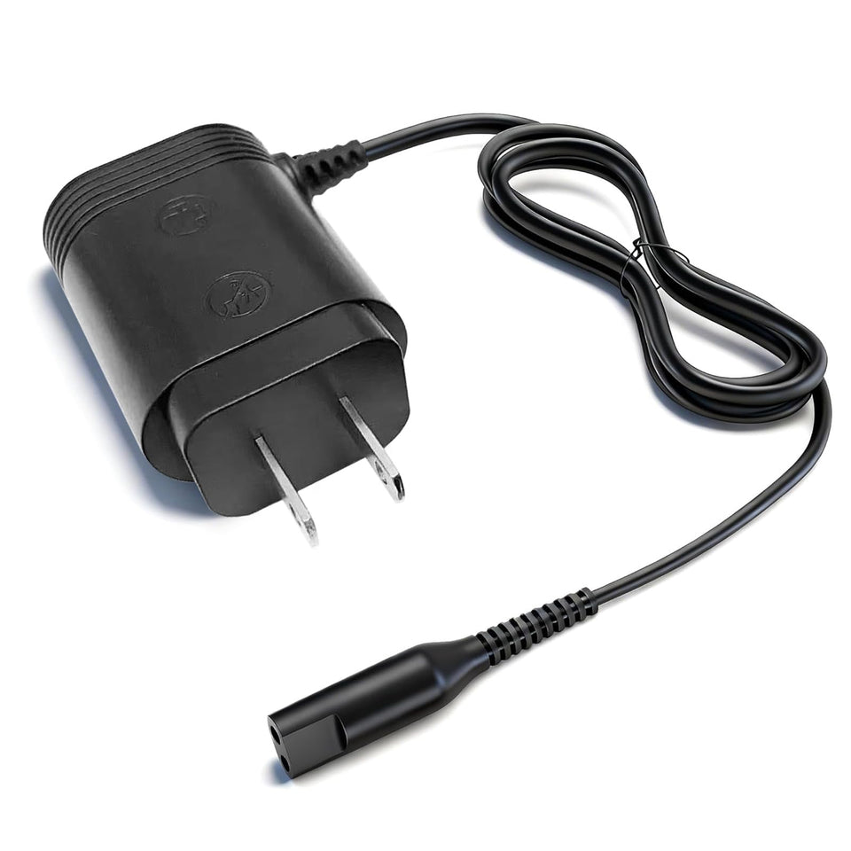 QCCAC front view of 12V charger showing compact body and plug for easy storage