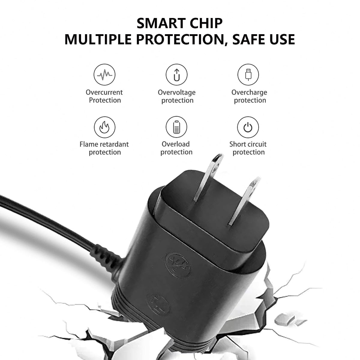 QCCAC charger plugged into a Braun shaver demonstrating fast, reliable power delivery