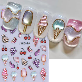 QEYRIYI sticker sheets shown with nail tools to illustrate DIY application and salon use