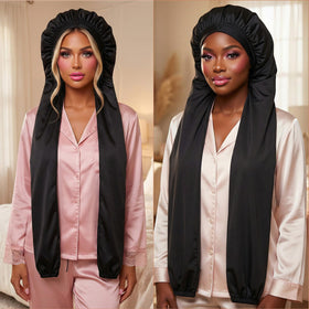 QFGasre bonnet stretched to display 87cm length room for braids benefit