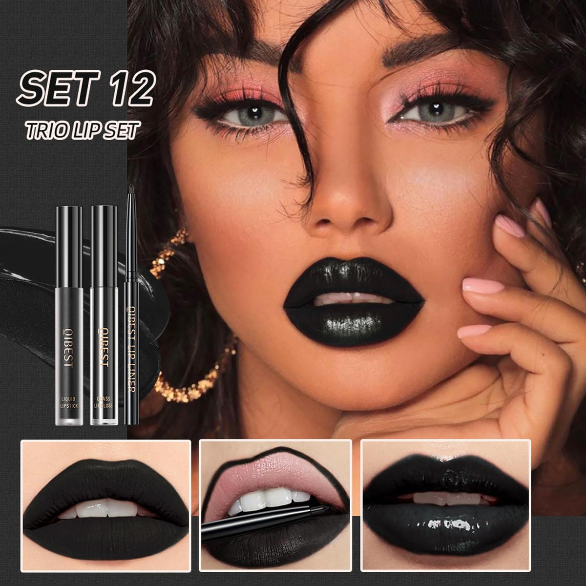 QiBest gloss applicator showing reflective shine and moisturized finish
