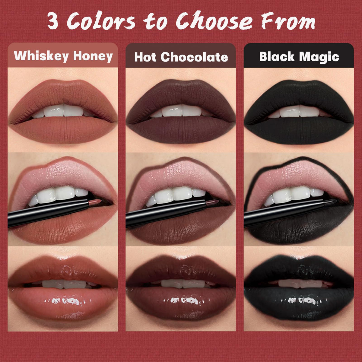 QiBest lifestyle Halloween makeup featuring bold black lips and costume