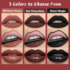 QiBest lifestyle Halloween makeup featuring bold black lips and costume