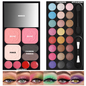 QiBest close-up of eyeshadow pans showing pigment and shimmer for creative looks