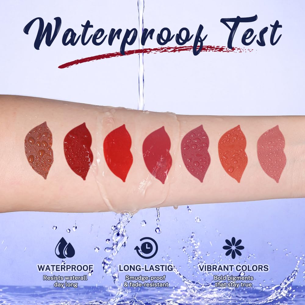 QiBest texture swipe on forearm showing creamy matte formula and rich pigmentation benefit