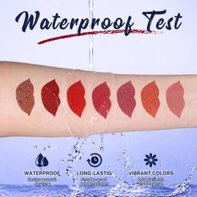 QiBest texture swipe on forearm showing creamy matte formula and rich pigmentation benefit