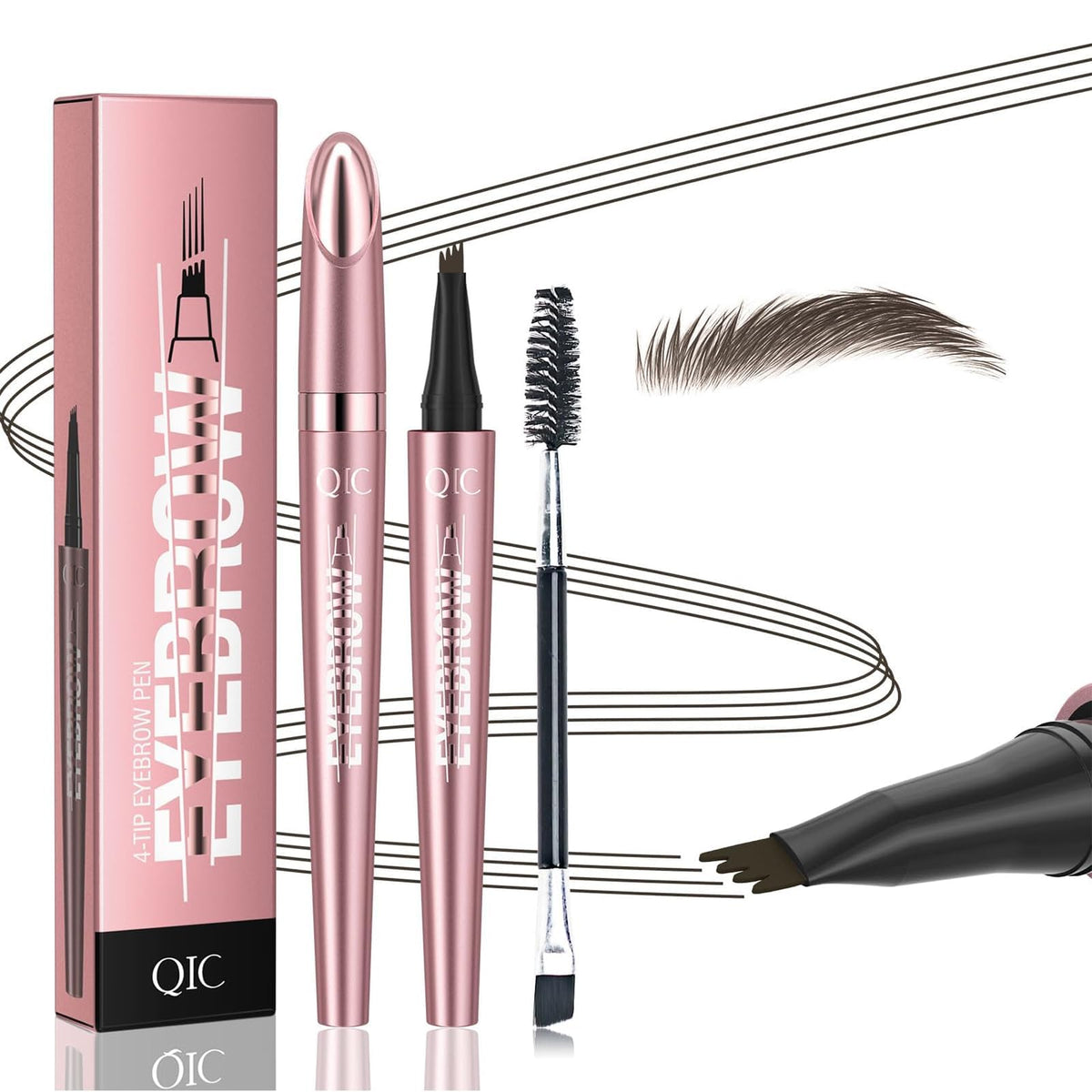 QIC front packaging showing pen and product benefit long-lasting brows