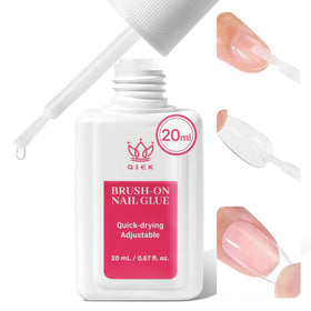 QIEK bottle front packaging showing clear adhesive and brand benefit