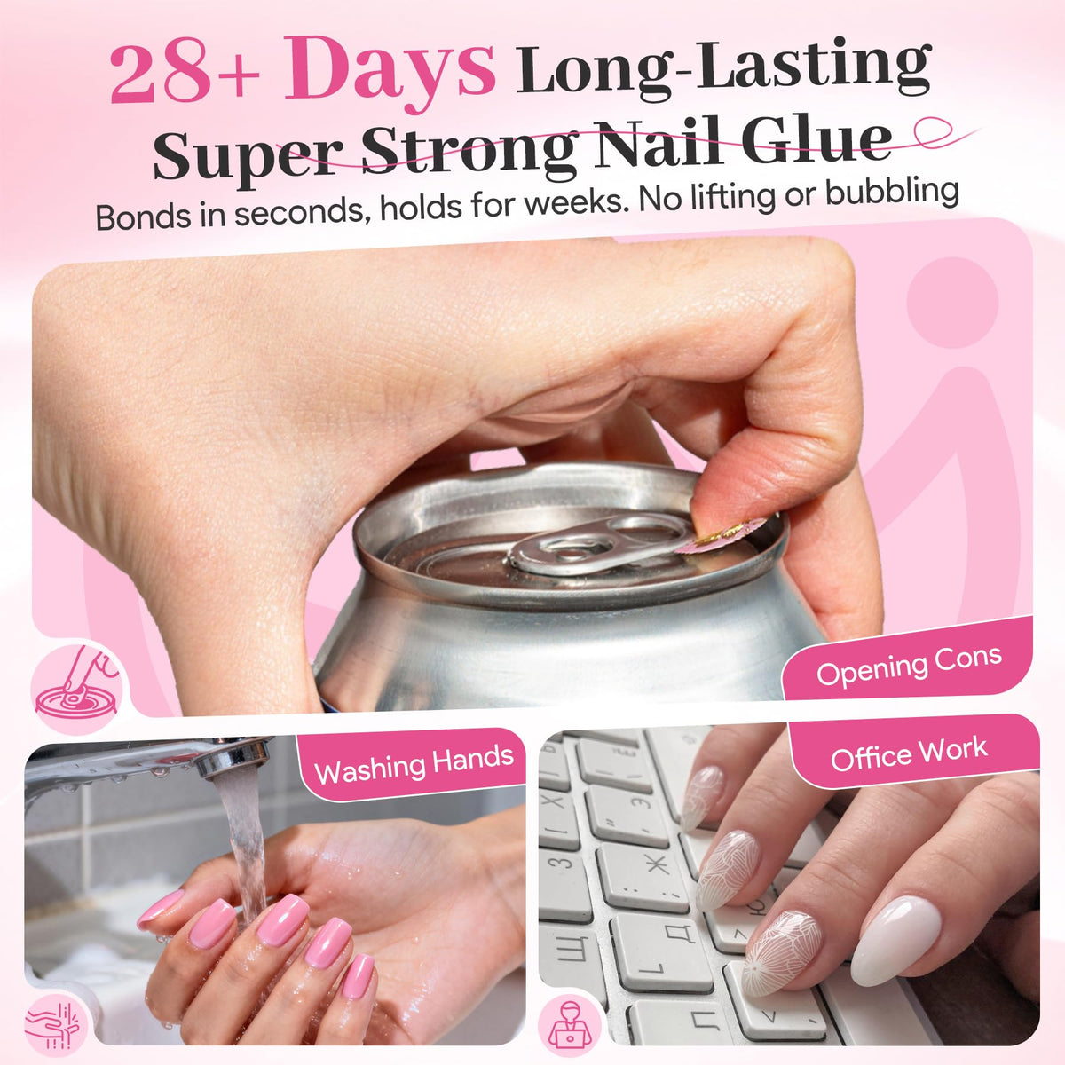 QIEK included file and alcohol pads emphasizing proper prep for long-lasting hold