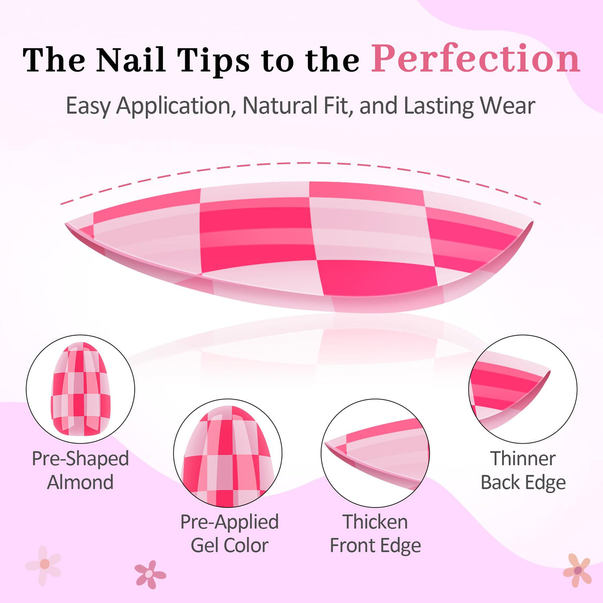 Qiek press-on nails on a child hand showing scale and natural fit for fingers