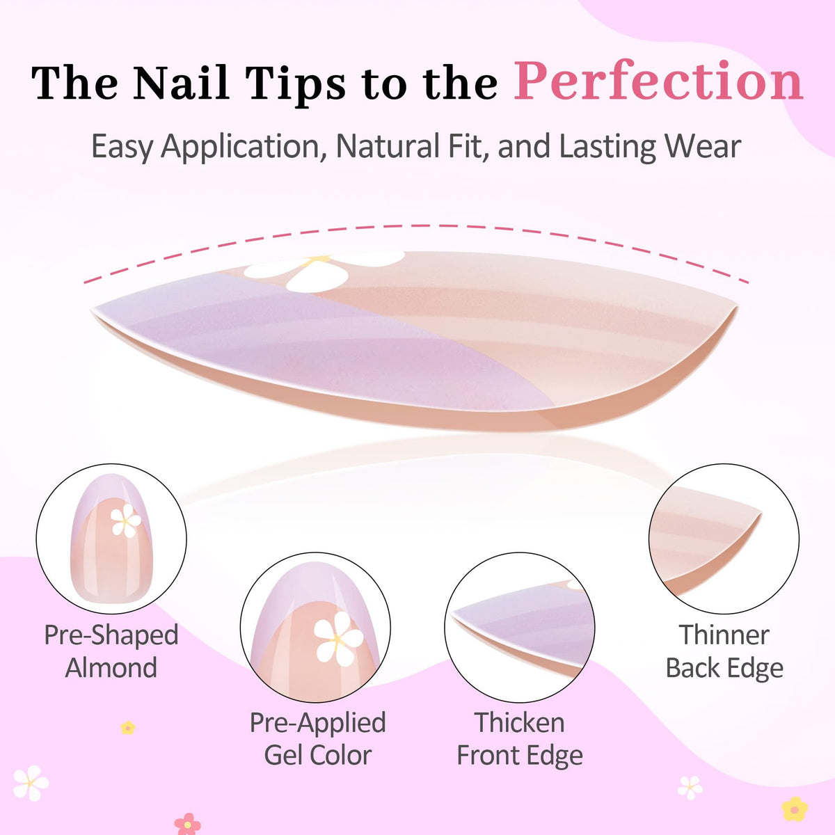 QIEK nails held in hand illustrating scale and kid-friendly length