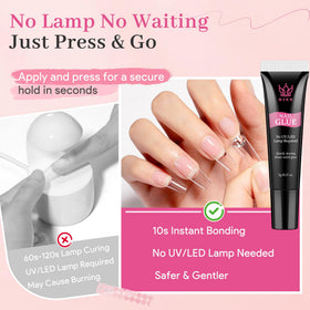 QIEK semi-solid gel texture swatch showing clear formula and non-yellowing benefit