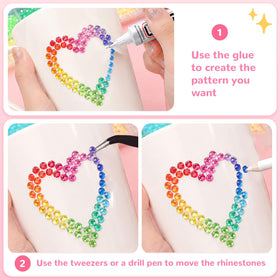 Qifaord small rhinestones on nail art showing fine-detail decoration ease