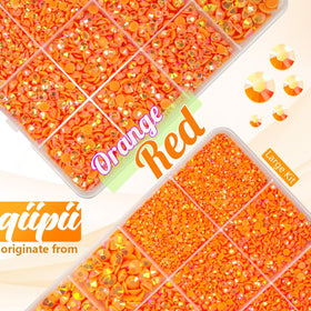 qiipii close-up of a 4mm neon orange AB stone showing facets and bright reflective sparkle