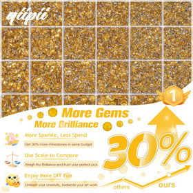 qiipii open 24-grid box revealing organized flatback rhinestones for easy selection and storage