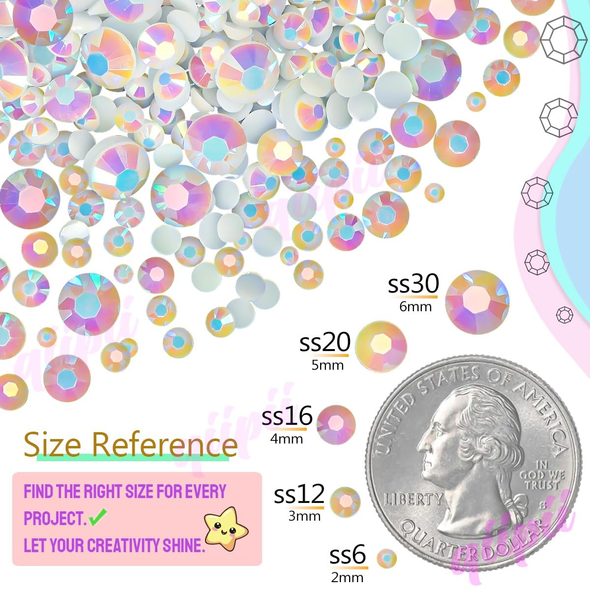 qiipii rhinestones adhered to a tumbler, demonstrating durability and decorative impact