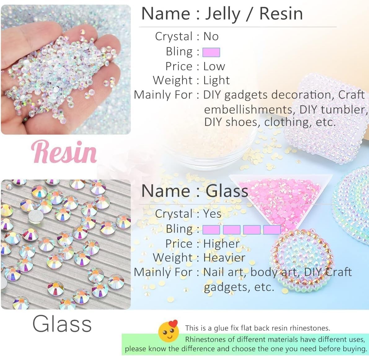 qiipii rhinestones next to a ruler to show scale and help choose correct sizes