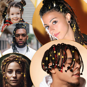 Qinzave clustered charms in braids adding movement and visual interest