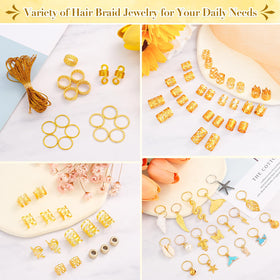 Qinzave gold hair charms styled for event wear delivering eye-catching accents