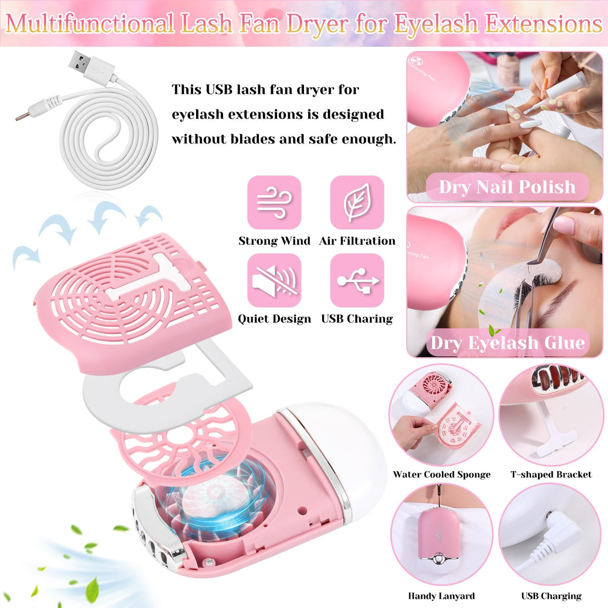 Qinzave mixed 0.07D lash trays close-up for varied-length practice