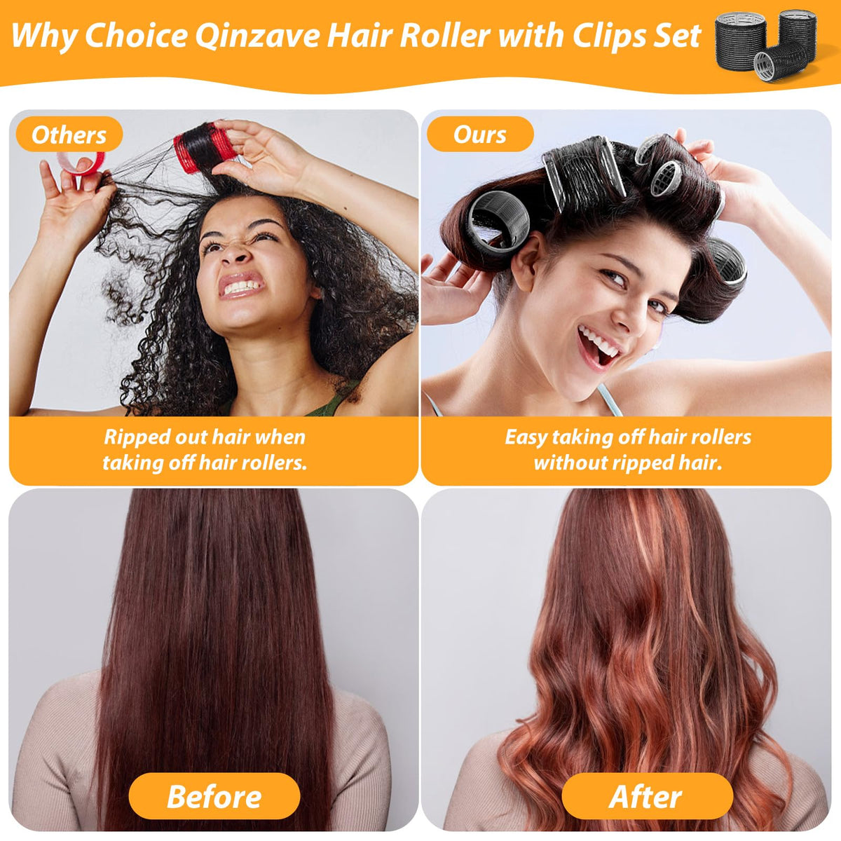 Qinzave lifestyle bathroom setting with rollers ready to show at-home styling convenience