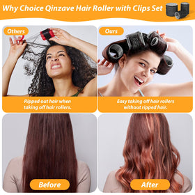 Qinzave lifestyle bathroom setting with rollers ready to show at-home styling convenience