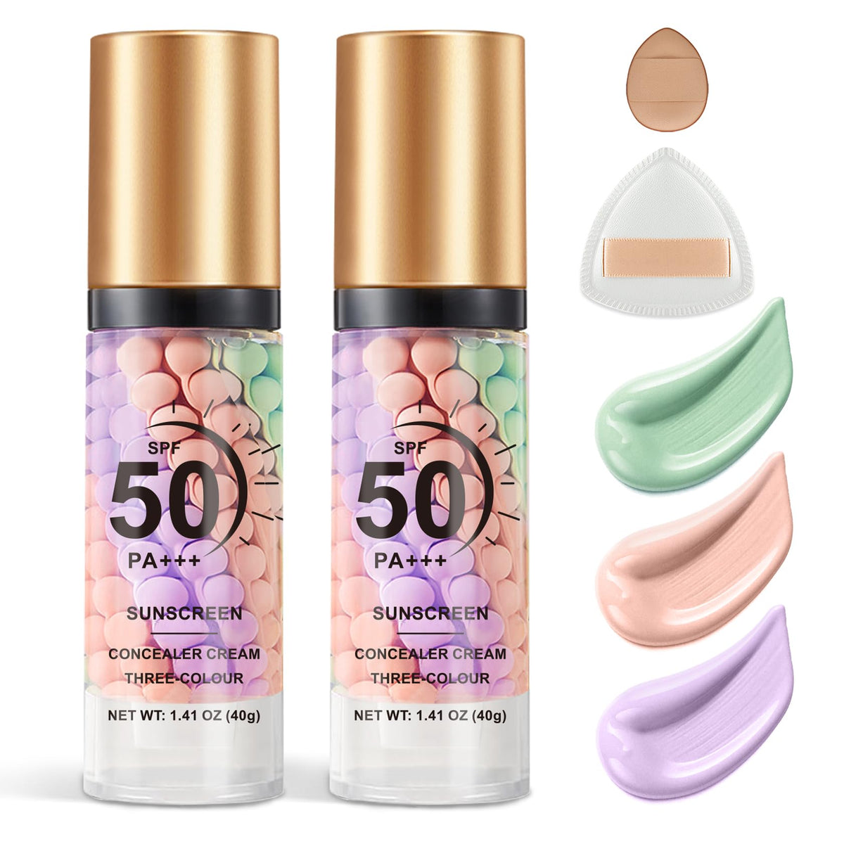 QIUFSSE front packaging showing dual tubes and SPF50 benefit