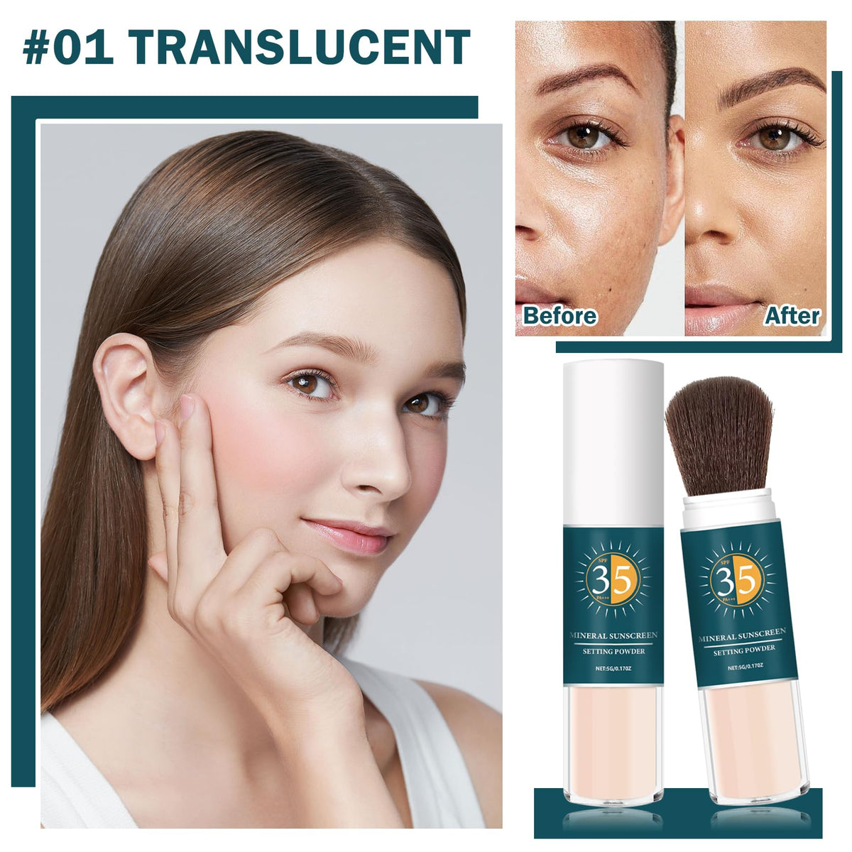 QIUFSSE open compact with included brush showing easy application benefit