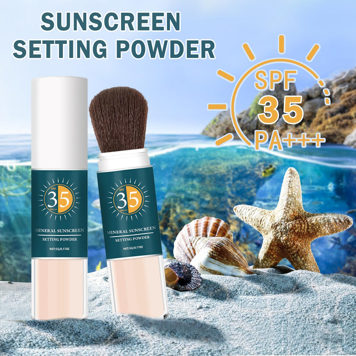 QIUFSSE compact inside a handbag showing on-the-go sun protection and setting benefit