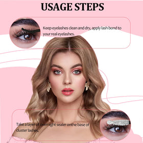 Qiveaory black bond applied to lash band blending for cleaner, natural lash base