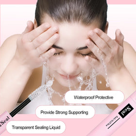 Qiveaory clear seal being applied to extensions to lock and protect lashes