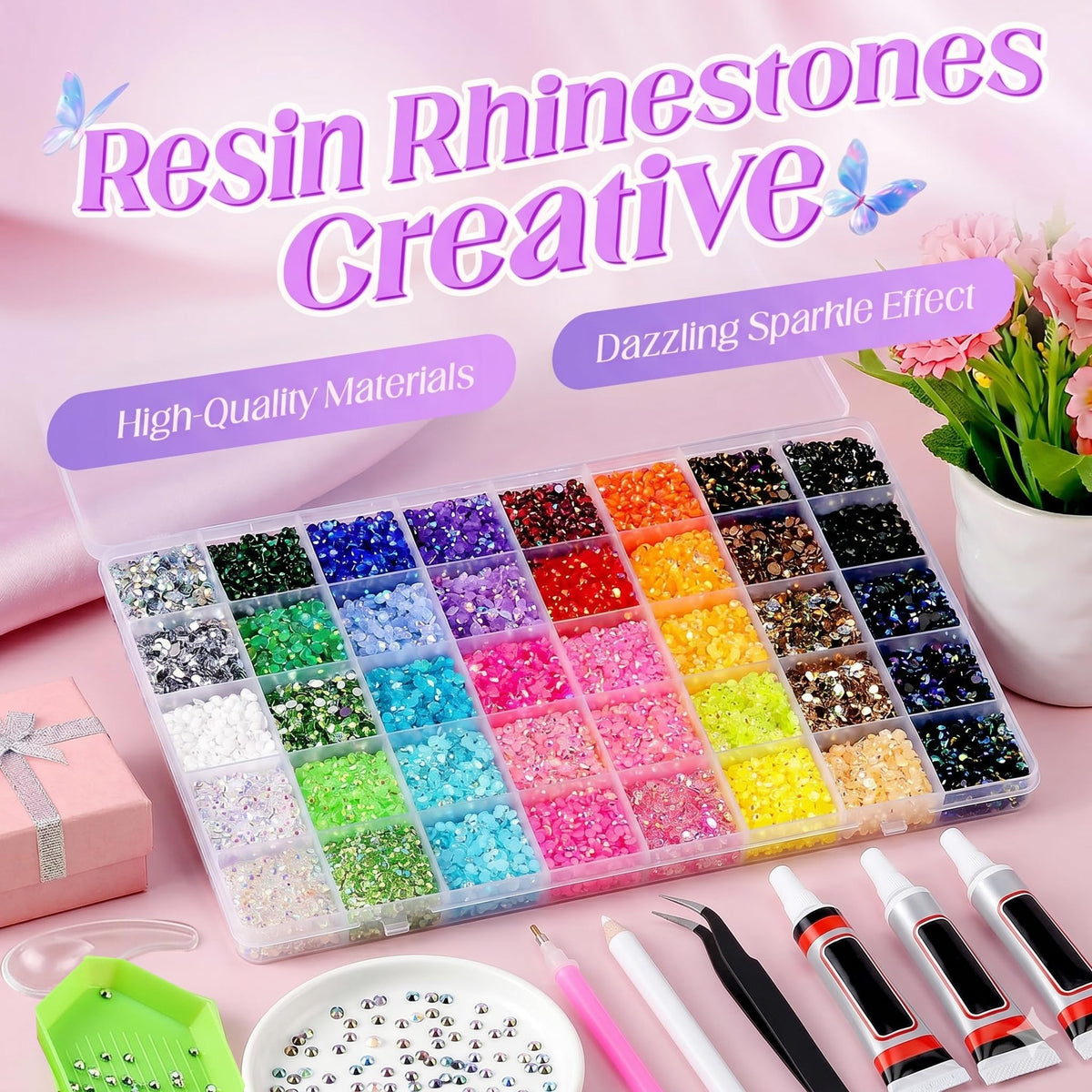 QIZUHIUN colorful swatch spread displaying 40 hues for wide creative options