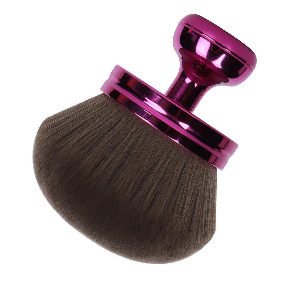 QJKLWV front packaging purple kabuki brush shows vegan body applicator benefits