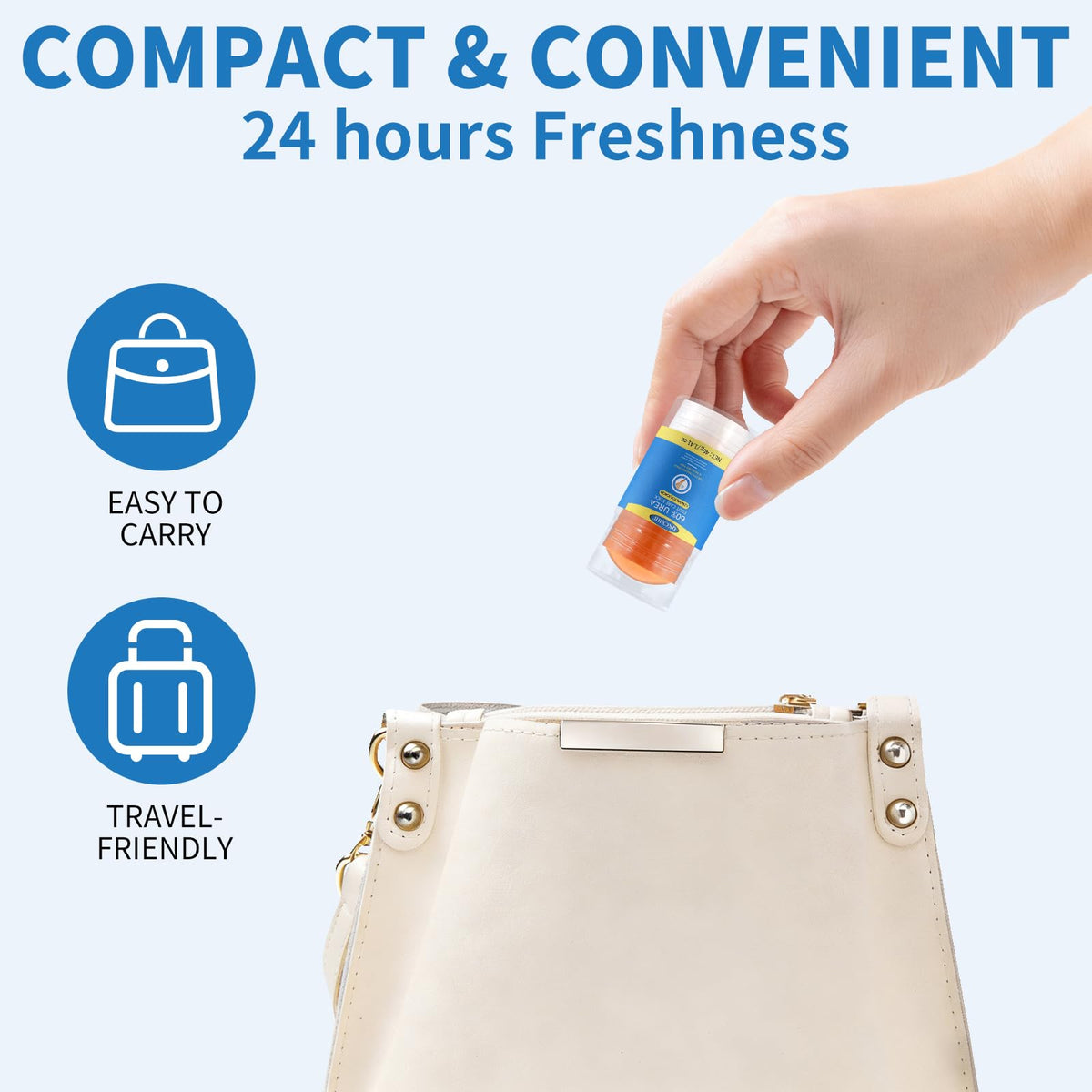 QKCXHB stick in hand for scale showing compact portable convenience